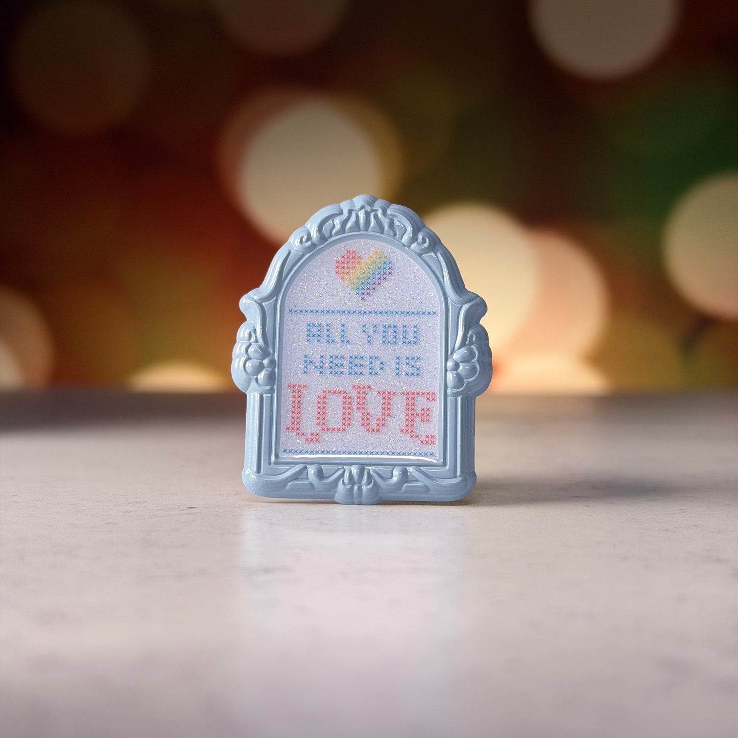 All You Need Is Love Cross-Stitch Pin