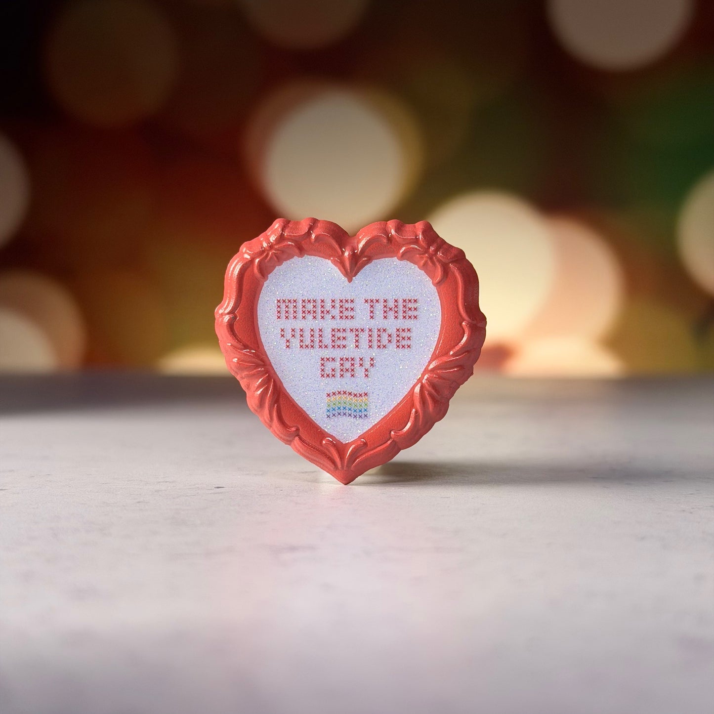 Make the Yuletide Gay Cross-Stitch Pin