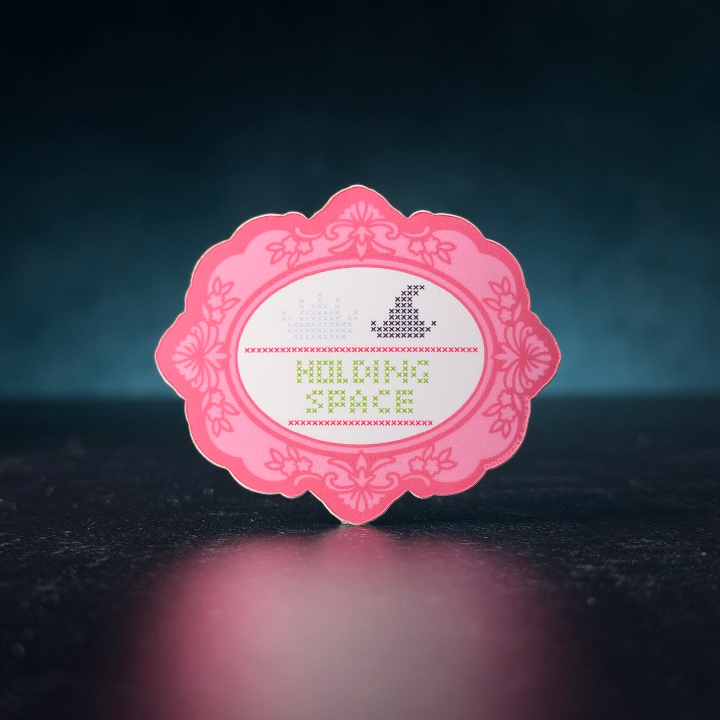 Holding Space Cross Stitch Sticker