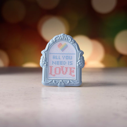 All You Need Is Love Cross-Stitch Pin
