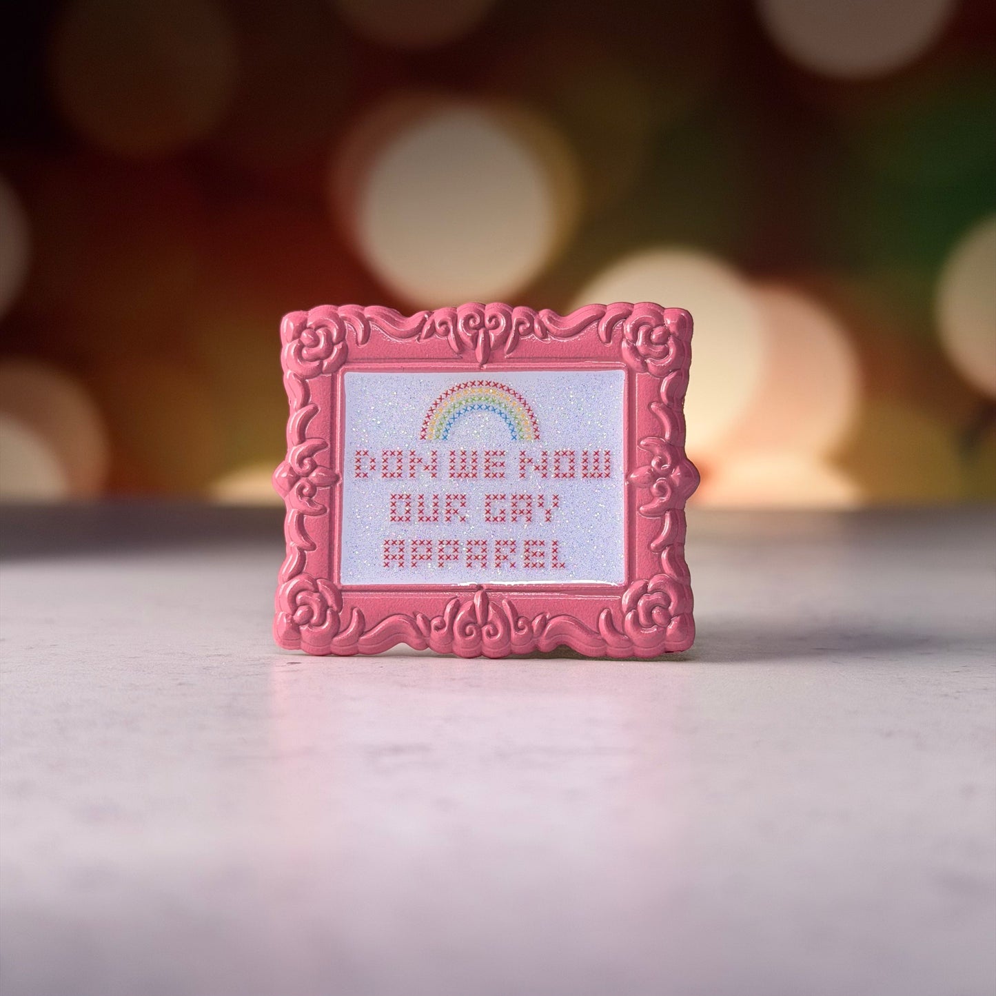 Gay Apparel Cross-Stitch Pin