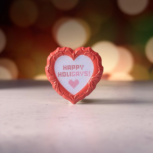 Happy Holigays Cross-Stitch Pin