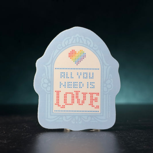 All You Need Is Love Cross Stitch Sticker