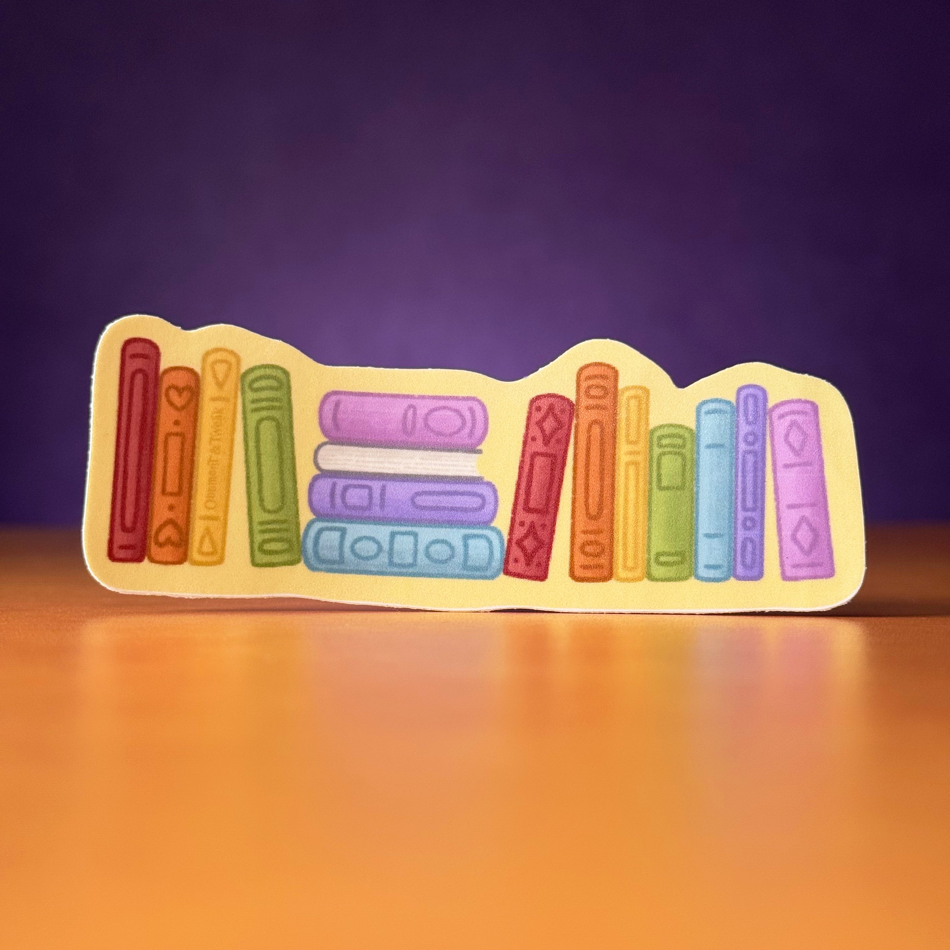 Rainbow Book Stack Sticker – Oddment & Tweak