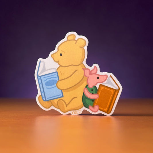 Pooh & Piglet Reading Sticker
